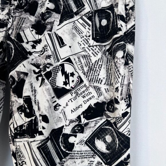 Abbey Dawn by Avril Lavigne Black White Newsprint Goth Punk Skinny Pants JRS 3 - Picture 7 of 12